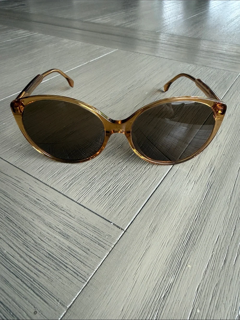 Fendi Amber Tinted Round Sunglasses
